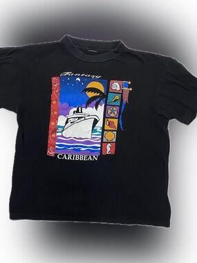 Men's Black Caribbean Graphic Short Sleeve Tee